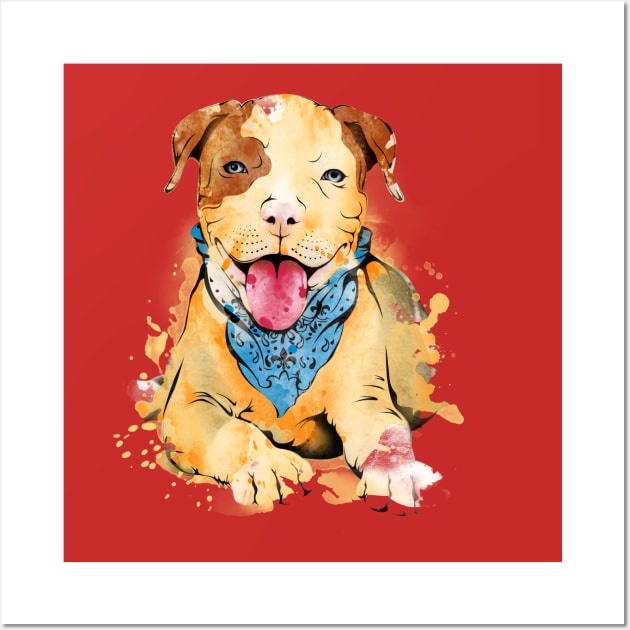 pitbull Wall Art by kidzgn